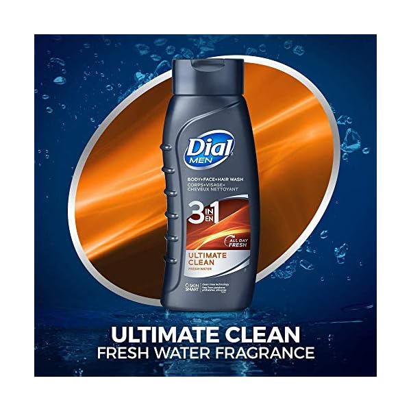 Dial-Men-3in1-Body-Hair-and-Face-Wash-Ultimate-Clean-20-fl-oz-Pack-of-4 Dial Men 3in1 Body, Hair and Face Wash, Ultimate Clean, 20 fl oz , 4 Count (Pack of 1)