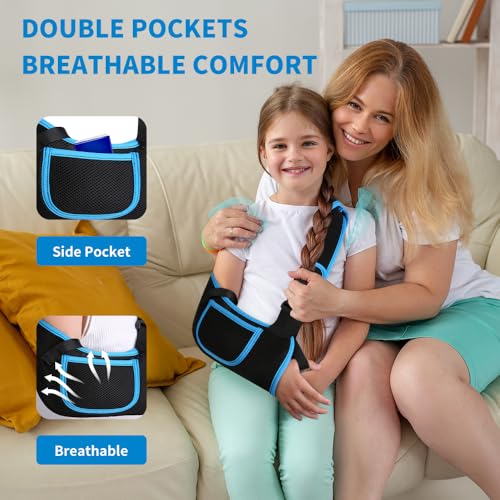 Image of Kids Arm Sling Shoulder Immobilizer, Rotator Cuff Support Brace