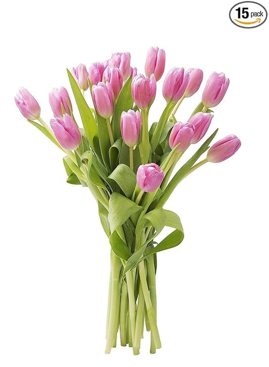 Image of KaBloom-15 Pink Tulip Bouquet,Flowers for Valentine, Mother's Day