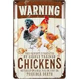 LANOLU Divertidos carteles de gallinero para exteriores, cuidado del pollo, decoración de gallinas y exteriores, regalos para amantes de los pollos, carteles de metal de pollo, decoraciones de
