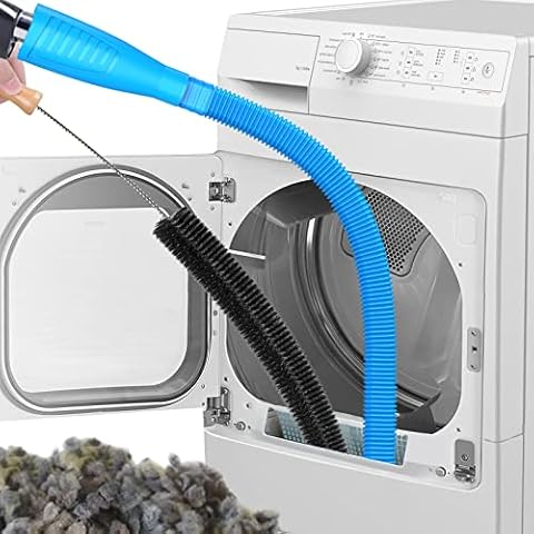Sealegend 2 Pieces Dryer Vent Cleaner Kit and Flexible Dryer Lint Brush Vacuum Hose Attachment Power Lint Remover Refrigerator Coil Brush Cover