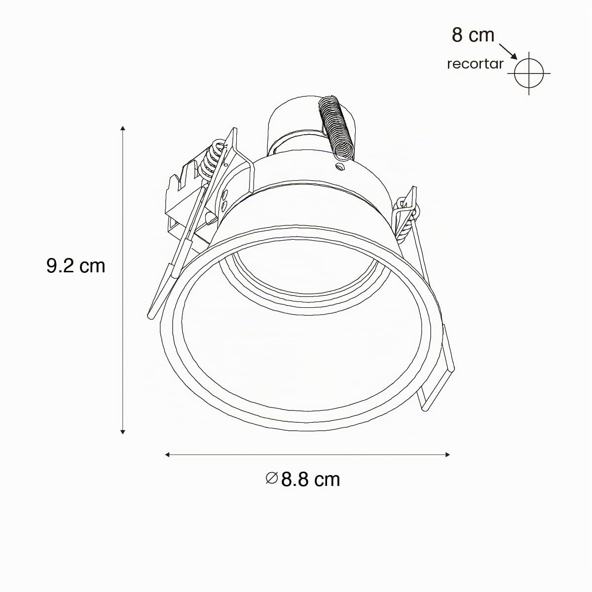 Qazqa Moderno Set de 12 focos empotrables negros GU10 50 mm IP44 - Dept Aluminio Redonda Adecuado para LED Max. 12 x 50 Watt