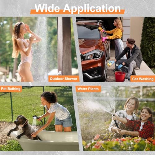 Ducha portátil de camping con rociador para baño, batería recargable de 7800mAh con pantalla digital miniatura 6