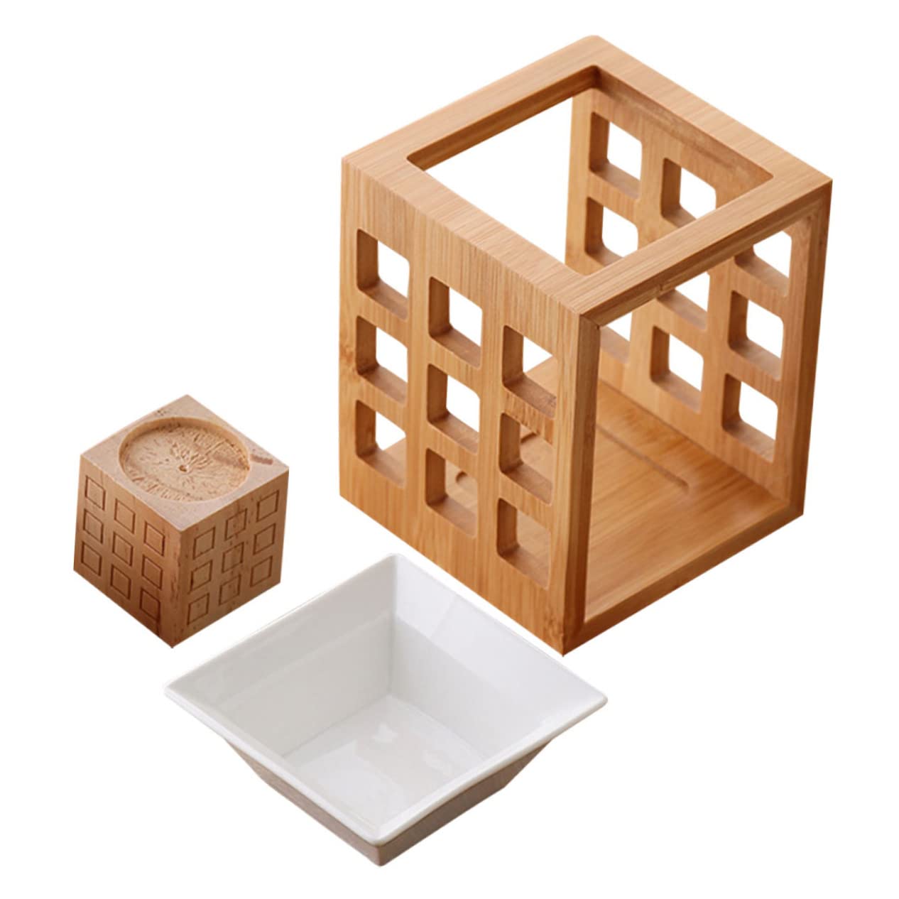 LABRIMP Wooden Essential Oil Burner, Melt Scented Wax Tealight, Aromatherapy Aroma Burner Oil Diffuser Candle Tealight, Yoga Spa Home Bedroom Decor Gift, Bamboo