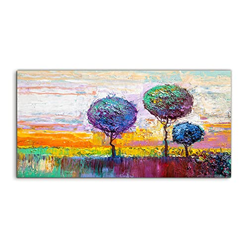 Photo murale Three nature trees 140x70cm pour créer un salon apaisant
