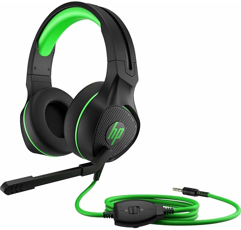 Pavilion Gaming Headset 400, Sleek Gaming Head-Band, with Microphone, Wired 3.5mm jack, Black/Green, 4BX31AA#ABB