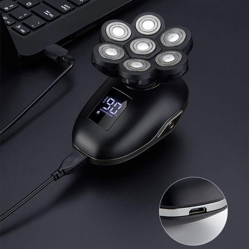 Head Shavers for Bald Men, Waterproof 7-blade shaving machine rechargeable beard bald electric shaver for men body hair trimmer grooming kit electric razor (Color : 5IN1)