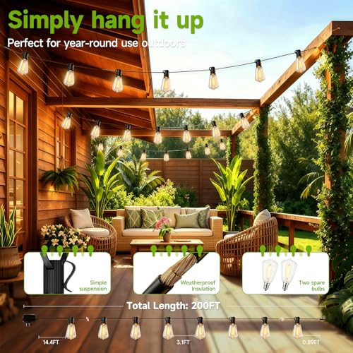 50% Off oneup 200FT Outdoor String Lights - Image 3