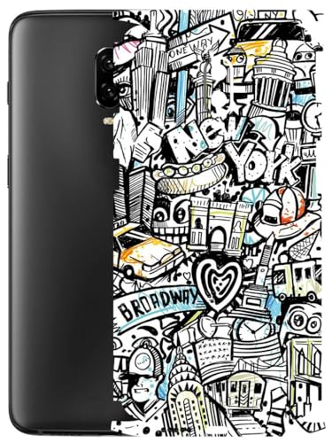 Image of AtOdds - Full Body Back Screen Guard Protector Film - Lamination Wrap Skin Sticker Compatible with ONEPLUS 6T | Scratchproof Matte Finish (Graffiti 26)
