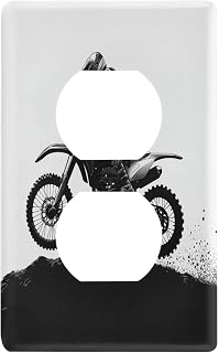 Motocross Rider Wall Plates for Outlet, Toggle Light Switch Plate Duplex Outlet Covers, Standard Size 2-Gang, 2.76" x 4.53"