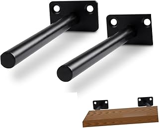 OSALADI 2pcs Black Shelf Wall Mounted Shelf Wall Mounted Shelf Bracket Floating Shelf Bracket Hidden Shelf Support Wall-Mounted Shelves Expansion Tube Shelf Holder Hidden Shelf Bracket