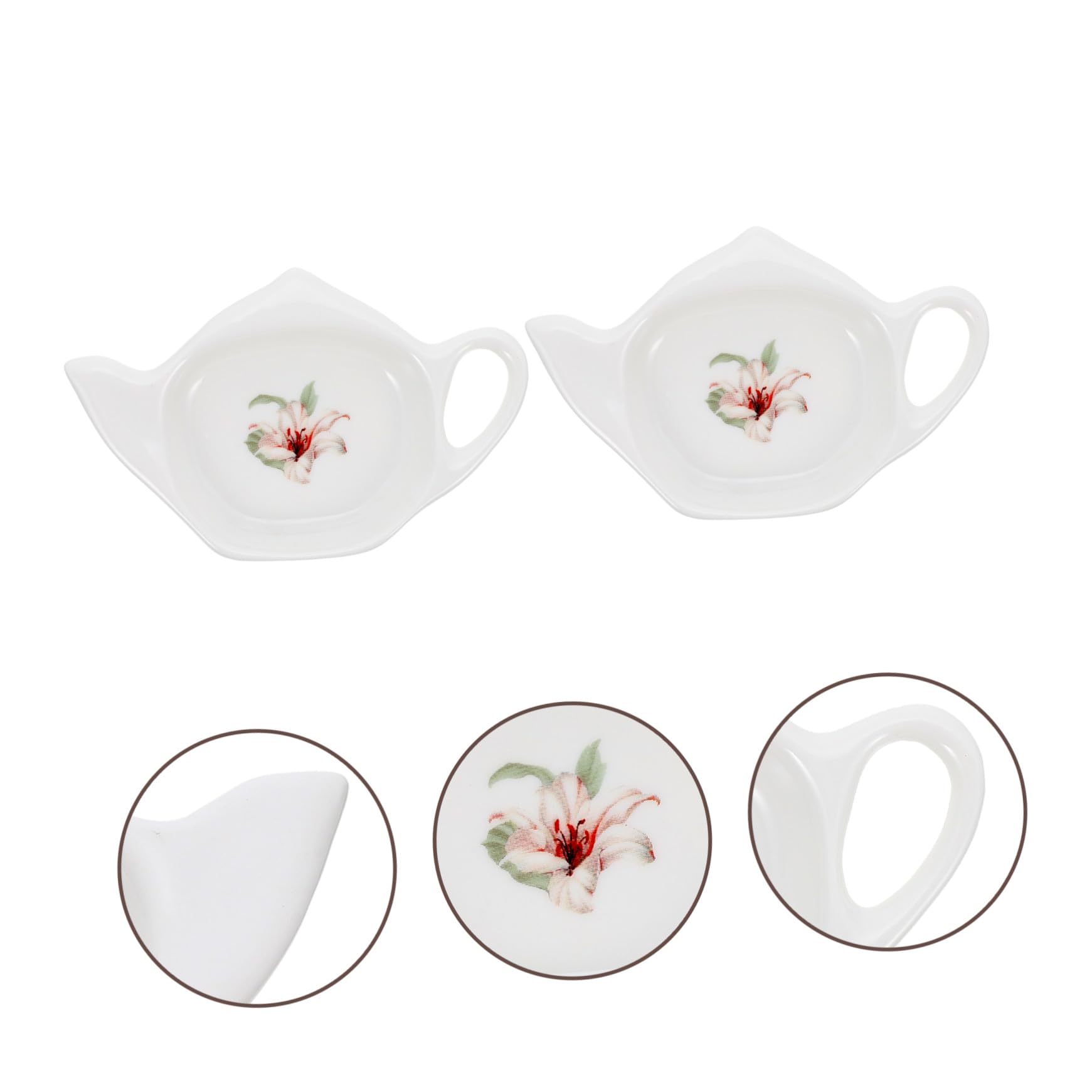 2 pezzi Piattini Portabustine Tè in Ceramica Resistente Vassoio Piccolo Multiuso per Bustine Tè Ecologico e Pratico per Cucina