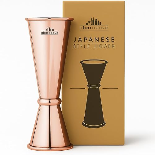 Miniatura 20 de A Bar Above Jigger japonés de alta calidad, 8 marcas de medición precisas, resistente acero inoxidable 304, doble jigger de cóctel para camareros