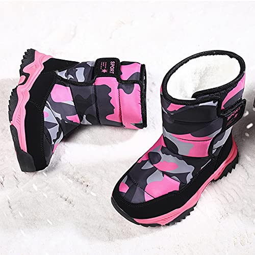 QINGCOMFACAI Kids Girls Boys Snow Boots Winter Waterproof Slip Resistant Cold Weather Shoes (Little Kid/Big Kid)4