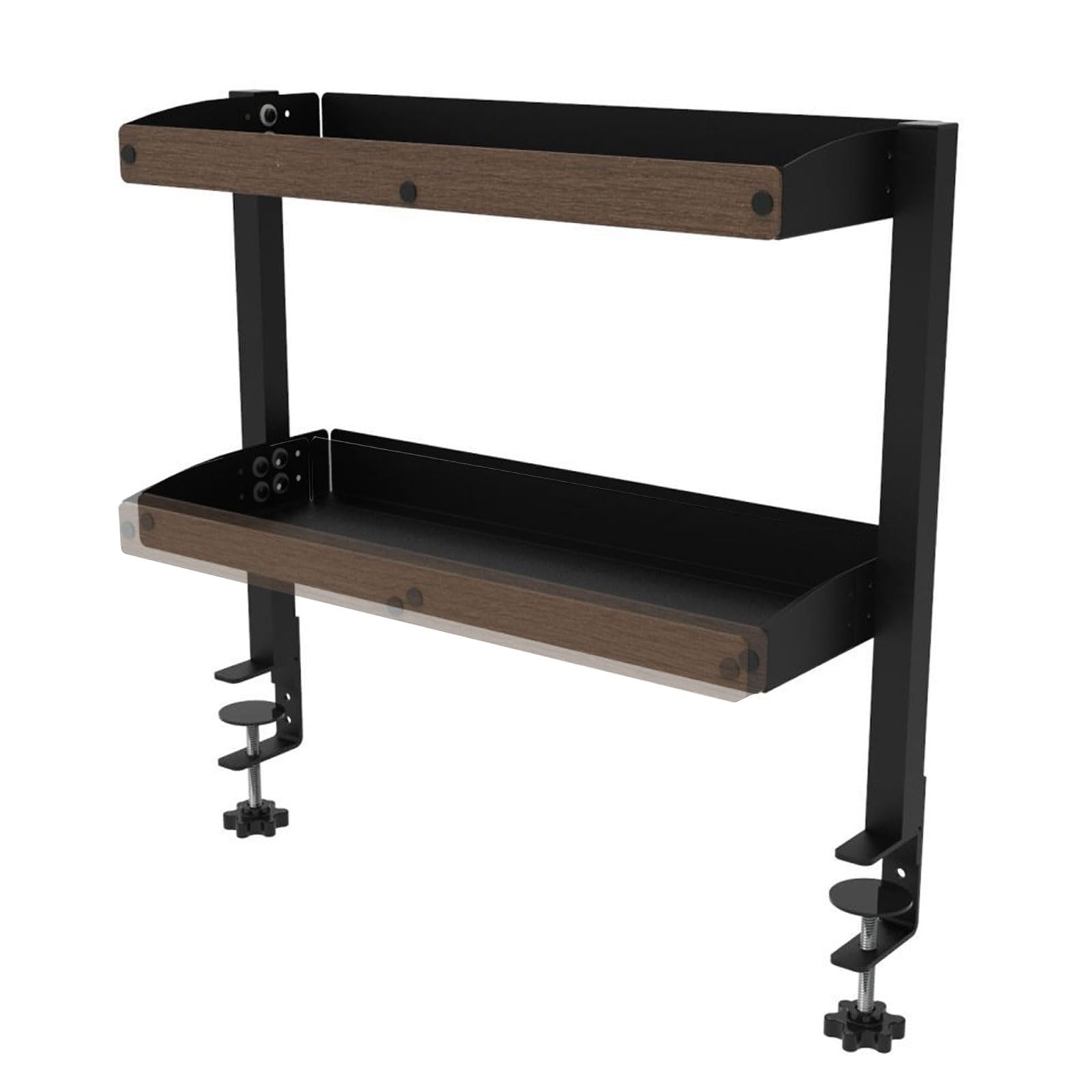 Adjustable Clamp on Desktop 2 Tier Shelving Unit for Gaming Devices and Table Accessories Above or Below Desk Storage Tray Gift Home & Kitchen