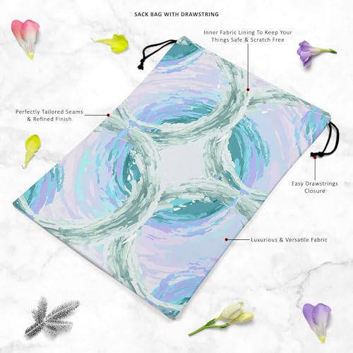 Image of ArtzFolio Fluffy Circles D4 | Reusable Sack Bag | Bag for Gym, Storage, Vegetable & Travel