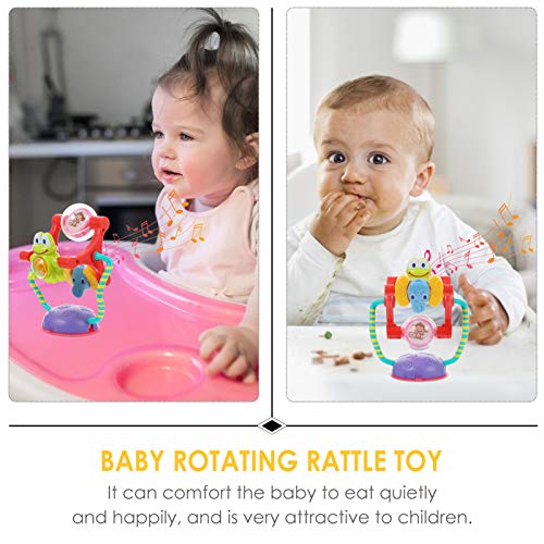 Kisangel Bandeja de brinquedo para desenvolvimento de cadeira alta com ventosa giratória para bebês,