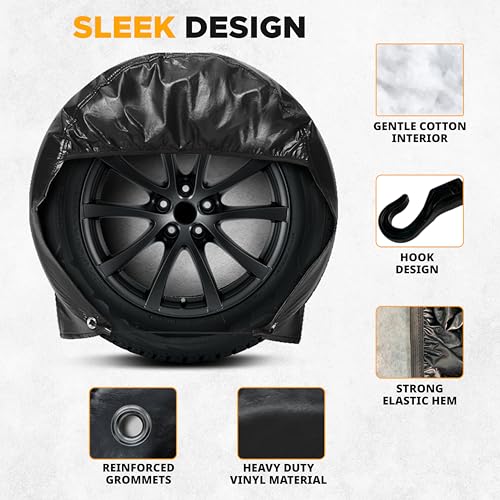 Image of EcoNour Spare Tire Cover for RV Trailer,Jeep,Wrangler,Liberty,Rav4,SUV Tire Diameter 29 inch- 31 inch | Waterproof Wheel Cover Protects from Rain, Sun and Reduces Tire Aging