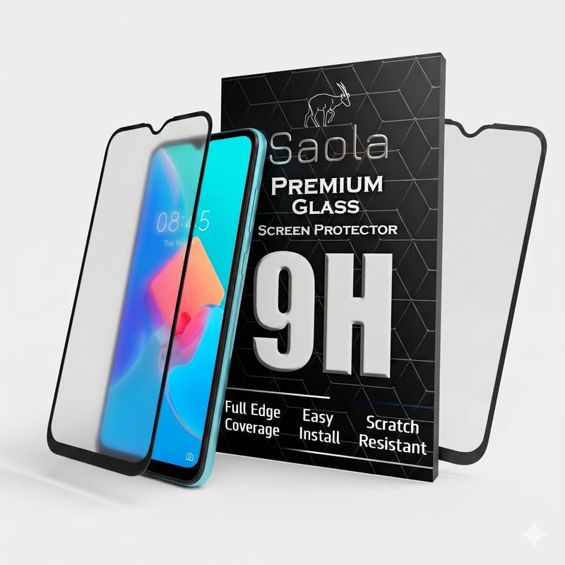 Image of Saola Anti-Glare Matte Screen Protector for Tecno Spark 8C | Smooth Touch Finish, 9H Strength Glass, Full Coverage, Bubble-Free Installation Kit | Quick & Easy Application | Pack of 1