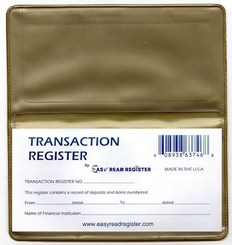 5 Checkbook Transaction Registers with Vinyl Checkbook Cover (Gold)