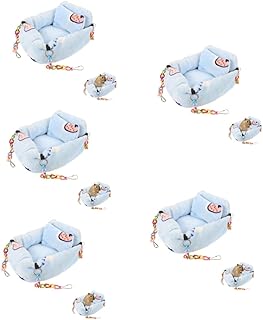 BESTOYARD 5 Pçs Ninho De Hamster Cobaia Cama Furão Nação Gaiola Rato Rede Pendurado Cama Rato Hamster Cama Quente Chinchila Roda Cobaia Dormir Cama Pequena Flanela