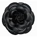 Misasha Women's Black leather Camellia Flower Pin Brooch with Organza Gift Bag
