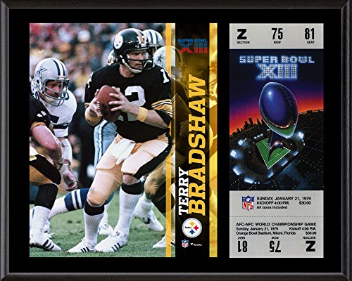 Terry Bradshaw Pittsburgh Steelers 12" x 15" Super Bowl XIII Plaque with Replica Ticket - NFL Player Plaques and Collages