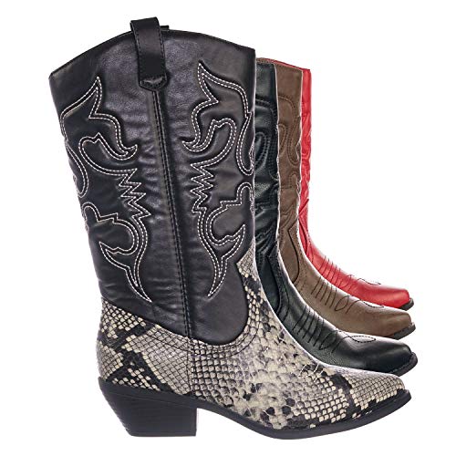 Soda Womens Reno Calf High Cowboy Cowgirl Boots - Pointed Toe...