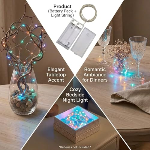 Image of Pack of 5 / 3Mtr / 30 LED's Battery Operated Magic Multi Fairy String /Strip Light with Copper Wire for DIY Lights for Festival, Indoor /Outdoor, Home Decoration (M /Fairy String Light)