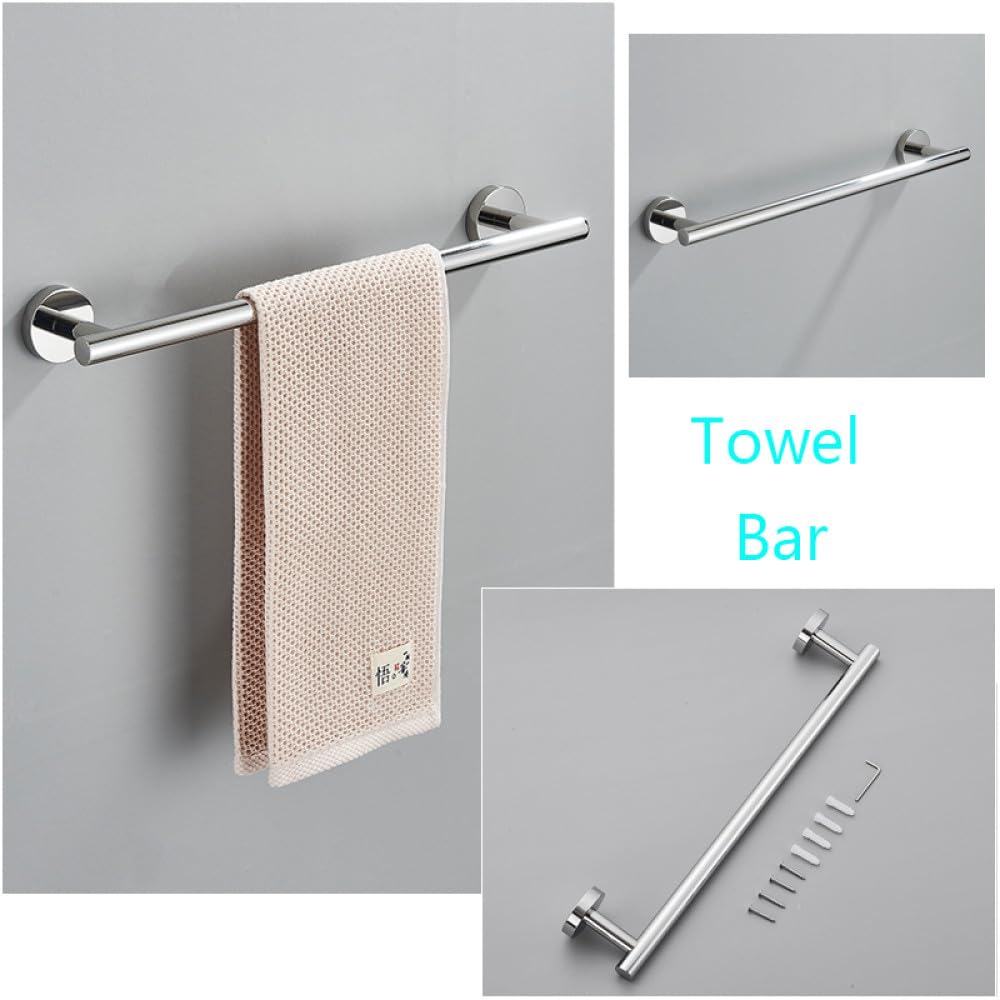 Set di accessori per il bagno Portasciugamani rotondo Porta carta igienica Porta asciugamano Porta accappatoio Appendiabiti in acciaio inossidabile Cromo fai da te/nero, barra della torre cromata