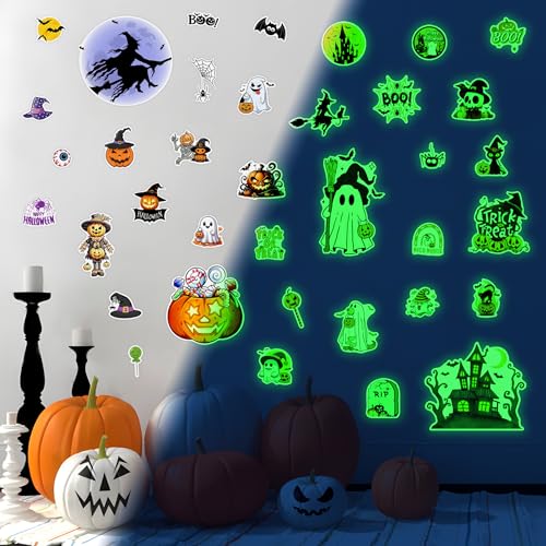 Stickers de pared de Halloween que brillan en la oscuridad miniatura 4