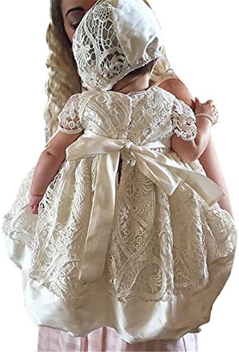 Aorme Ivory Lace Christening Gowns for Girls Baptism Dress 0-3 Months