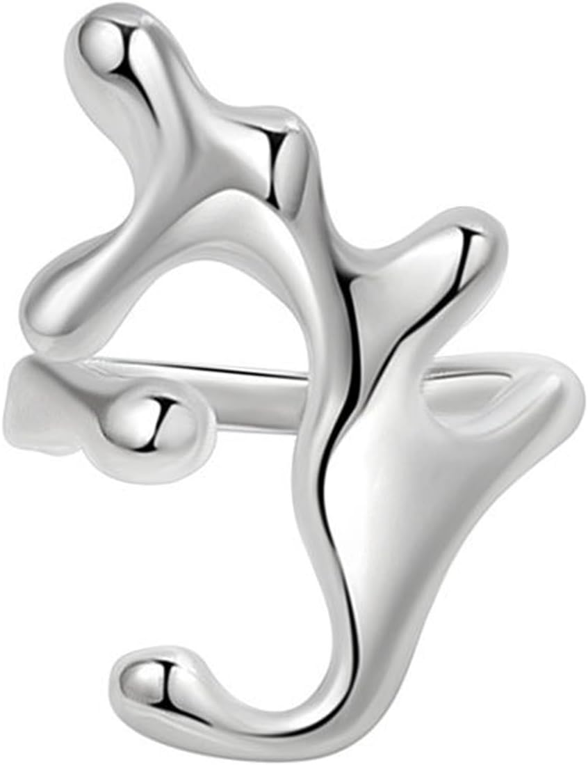 Sterling Silver Adjustable Rings for Women Handmade 925 Spoon Ring Band Thumb Ring Minimalist Statement Rings