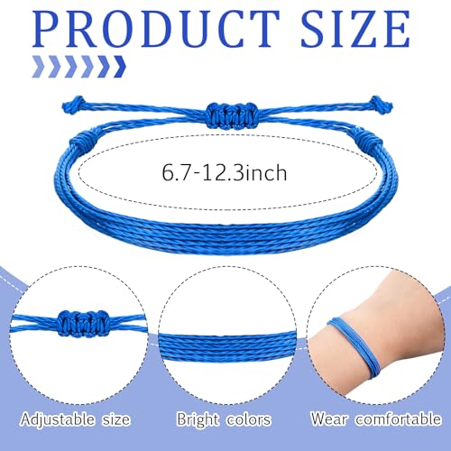 100 Pcs Colon Cancer Awareness Bracelets Bulk Blue Mental Health Adjustable Bracelets Inspirational Prostate Colon Cancer Gifts for Women Men Social Charity Event3