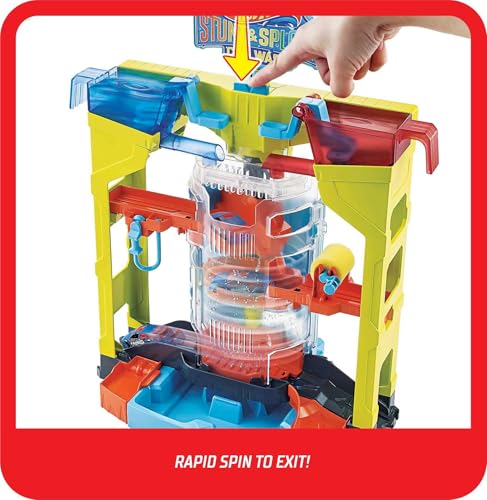 Hot Wheels Coffret Station de Lavage à Cascades, Coffret de Jeu pour Changer la Couleur des Voitures Color Shifters, Jouet pour Enfant, GRW37