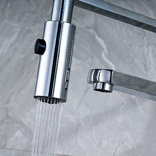 Miniatura 2 de Kitchen Sink Faucet for Bar Farmhouse Commercial, Polished Chrome Bathroom Kitchen Faucet Tap, Deck Mounted Single Handle Hot Cold Water Mixer Tap,