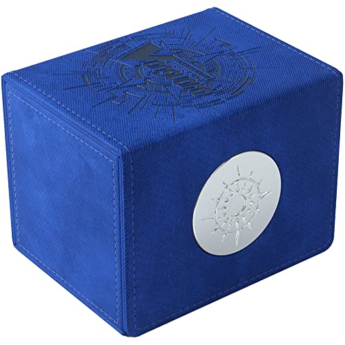 Gamegenic Cardfight!! Vanguard Nation's Vault | Premium Deck Box | Holds up to 50 Double-Sleeved Cards | Extra Drawer for Power Counters and Accessories | Dark States - Blue Color | Made