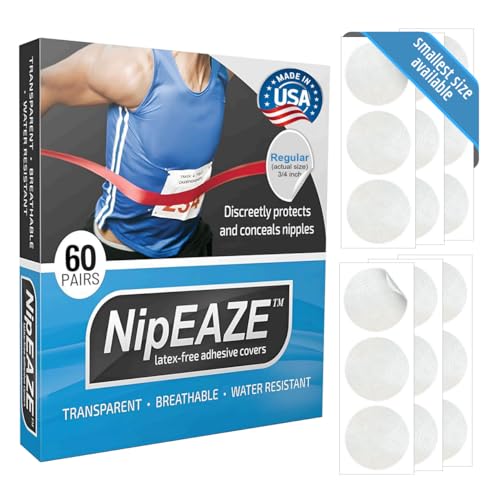 NipEaze - The Original Sports Nipple Covers - Patented & Proven - Chafing Prevention for Men and Women 1pack Size Regular 120Pcs (60pairs)