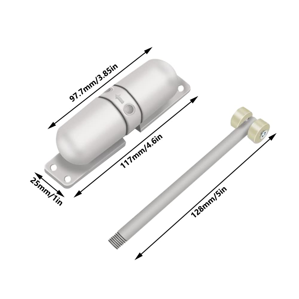 Automatic Spring Door Closer, Quiet Auto Door Closing for Door Weights 10-60kg - Image 2