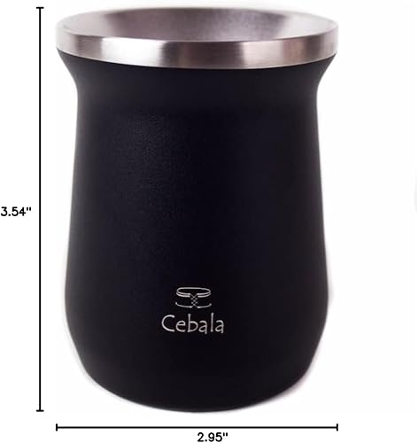 Miniatura 7 de Cebala Taza mate prémium - Juego de calabaza natural yerba mate  taza de té, incluye popote de alpaca Bombilla  Taza mate de acero inoxidable de