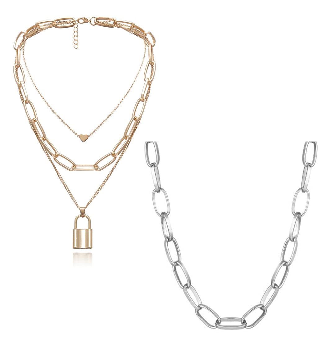 YouBella Jewellery Stylish Combo of Two Necklace Chains for Women and Girls (Style 2) (B09736W5BB) Amazon Price History, Amazon Price Tracker