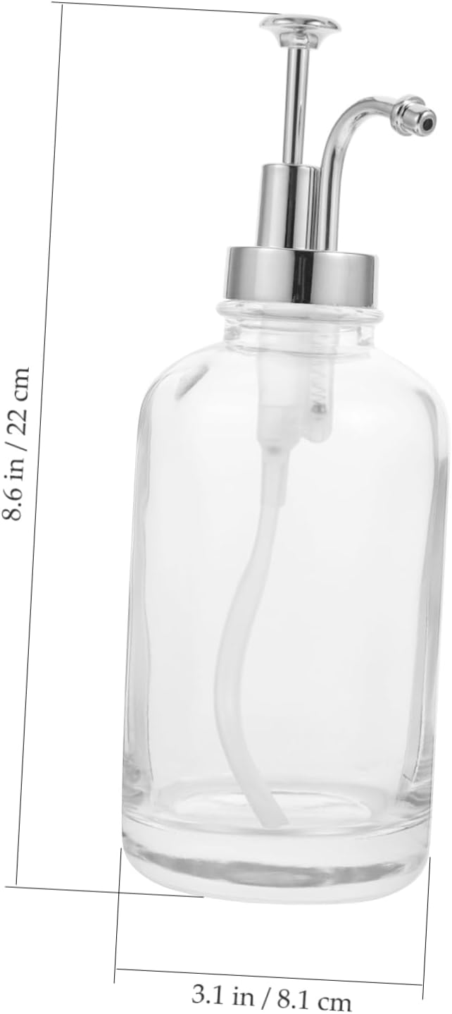 HEMOTON Glass Soap Bottle Syrup Dispenser Simple Syrup Bottle Hand Soap Dispenser Foam Pump Bottle Glass Honey Jar Honey Dispenser Syrup Pump Dispenser for Coffee Bar Syrup Container