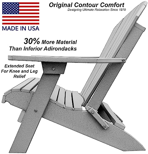 Duraweather Poly® Classic King Size Folding Adirondack Chair (Cottage Grey) #TOP1