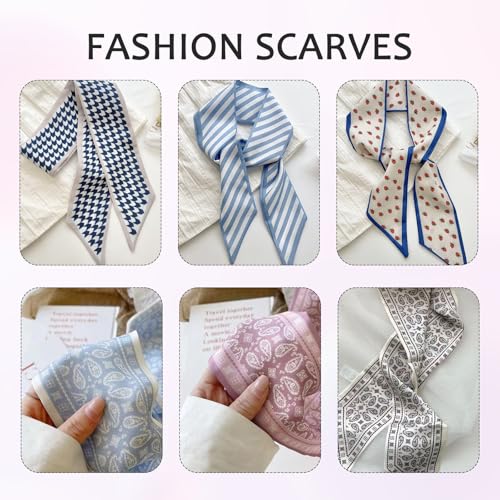 8 PCS Satin Scarf, Multifunctional Purse Scarf, Suitable for Ladies and Girls, Can be Used as Headscarf, Wristband, Handbags, Bag Accessories, Bohemian Style, Fashion and Versatile.3