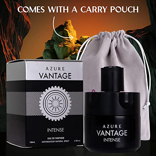 NovoGlow Azure Vantage Intense Eau De Parfum Spray - Long Lasting Warm & Masculine Fragrance - 100ml - Includes Carrying Pouch - Gift for All Men & Occasions - Thumbnail 7