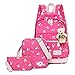 Produktbild maoying02 Schultasche 3 Teile/Satz Schulrucksäcke Frauen Rucksack Leinwanddruck Adrette Schultasche Für Teenager Mädchen Rucksack E-20L