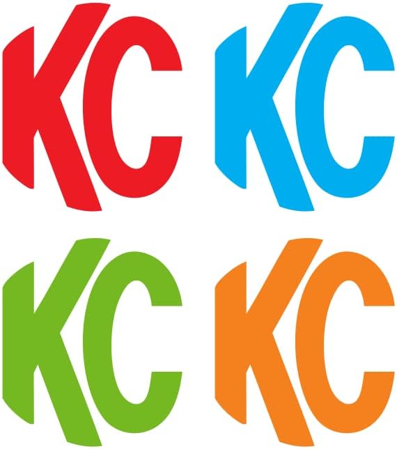 "KC" overlay decal - Compatible with KC HiLites Pro6 light covers (Red)