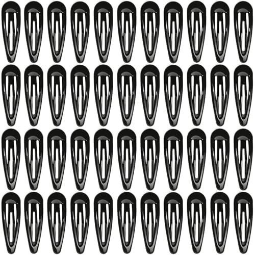 Teenitor 50Pcs Black Hair Barrettes For Women, 2 Inch Hair Barrettes Snap Hair Clips, Hair Clips For Women, Hair Accessories Black