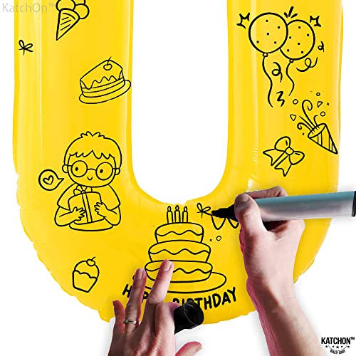 Image of KatchOn Yellow 0 Balloon Number 40 Inch