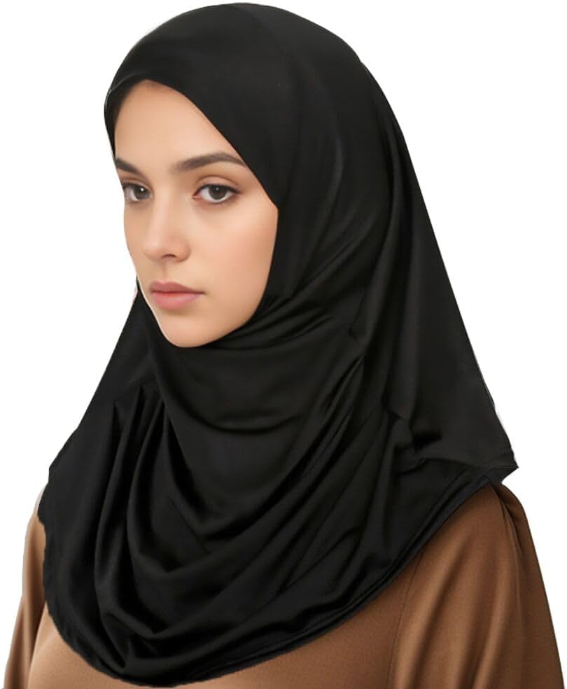Ready to Wear Hijab for Women Instant Hijab Soft Muslim Scarf for Prayer Islamic Clothes Jersey Abaya